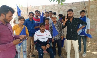 धानसा में अंबेडकर जयंती पर निकाली रैली,  माल्यार्पण कर नमन किया