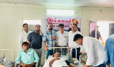 रवि मुंड की पुण्यतिथि पर पैसठ लोगों ने किया रक्तदान