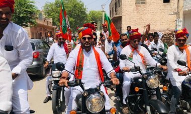 भाजपा युवा मोर्चा जोधपुर दक्षिण द्वारा ओसिया में  बाइक रेली आयोजित