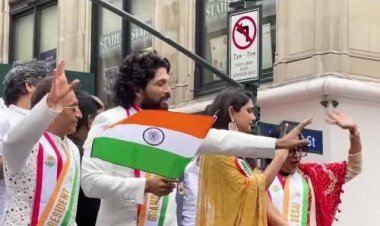 अल्लू अर्जुन ने अमरिका में आयोजित इंडिया परेड में हिस्सा लिया हिस्सा, रोड शो में लोगो का किया अभिवादन