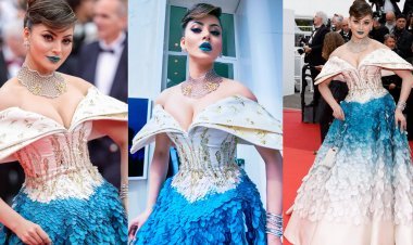 कान्स का रेड कारपेट और उर्वशी रौतेला की ब्लू लिपस्टिक ने मचाया इंटरनेट पर तहलका