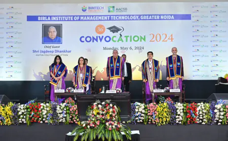 बिरला इंस्टीट्यूट ऑफ मैनेजमेंट टेक्नोलॉजी (बिमटेक) के 36वें दीक्षांत समारोह का गरिमापूर्ण आयोजन, उपराष्ट्रपति  जगदीप धनखड़ के प्रभावी उद्बोधन ने विद्यार्थियों को किया प्रेरित