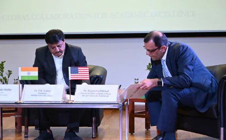 आईआईएचएमआर यूनिवर्सिटी ने ब्रायंट यूनिवर्सिटी संग किया वैश्विक MoU